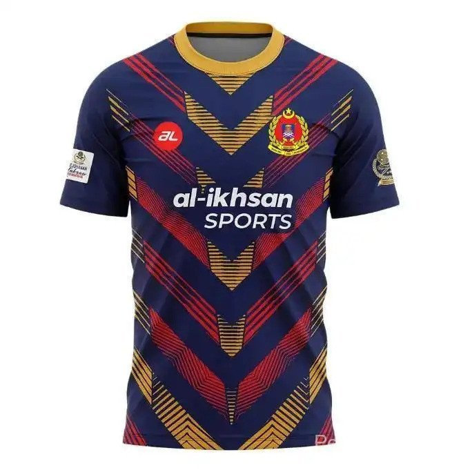 เสื้อสเวตเตอร์ทีม ATM ลายรูปตัววีทรงเรขาคณิตสีแดงทอง | เสื้อสเวตเตอร์ Viral ATM | ชุดกีฬาทีม ATM สีก