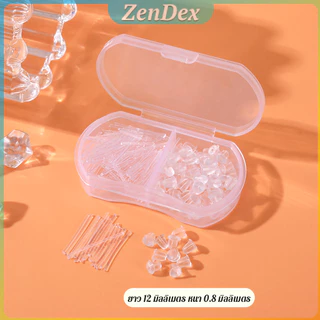 ZD ก้านต่างหูพลาสติก ชุดแท่งหูพลาสติกป้องกันการแพ้ พร้อมปลายหูซิลิโคน หรือ DIY ต่างหู 100 ชิ้น/60 ชิ้น/30 ชิ้น ear stud