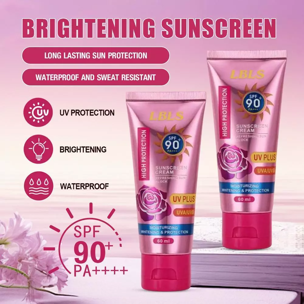 🔥ซื้อ 1แถม1🔥LBLS ครีมกันแดด SPF90+++ 3 IN 1 Rose Sunscreem กันน้ำและกันเหงื่อ มัลติเอฟเฟ็กต์ ครีม มอยส์เจอร์ไรเซอร์ 60ML