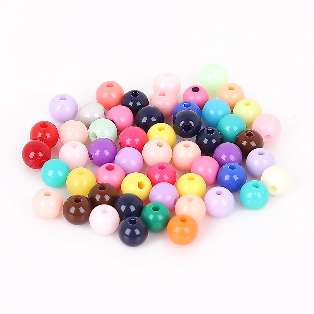 6 มม. 8 มม. 100/200 ชิ้น หลายสี ลูกปัดอะคริลิก ครอบหลวม Spacer Fit DIY เครื่องประดับสร้อยข้อมือและสร้อยคอดля мужчинและженщин