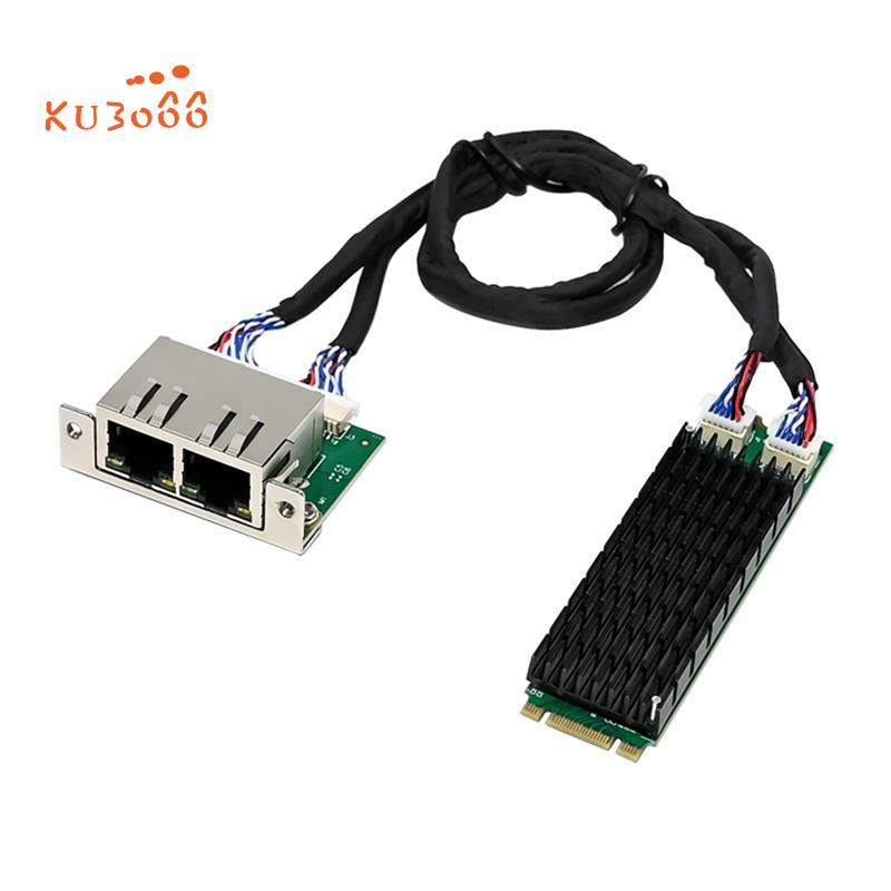 M.2 B+M ถึง RJ45 การ์ดเครือข่าย I210-T2 Dual Port RJ45 Gigabit Ethernet LAN Adapter Server การ์ดเครื
