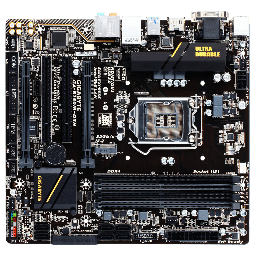 [มือที่สอง] เมนบอร์ด Gigabyte/Gigabyte B150M-D3H B150 อินเทอร์เฟซเต็ม 1151 อินเทอร์เฟซ DDR4 M.2