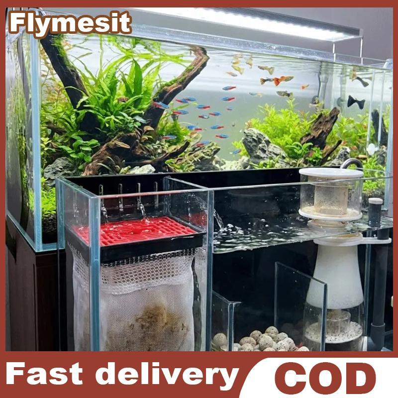 Flymesit Aquarium Ba & ชุดกรองด้านข้าง Oxygenation Dubill หัวฉีดความหนาแน่นสูงกรอง Pad สําหรับเริ่มต้น Fish Keeper ถังขนาดเล็ก EN