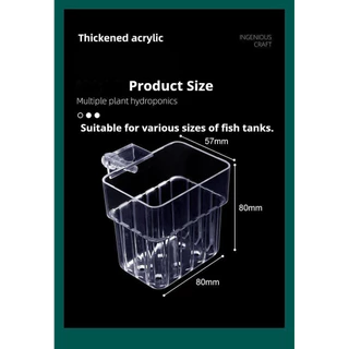 TOPOP CLUB Aquarium Plant Pots Water Plant โปร่งแสงถังปลาพืชถ้วย Hangable Aquatic Plant Holder