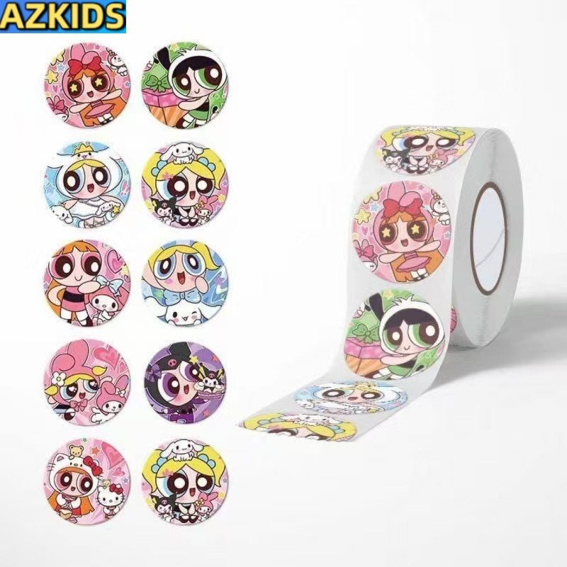 สติ๊กเกอร์การ์ตูนการ์ตูน Powerpuff Girls คู่มือการ์ตูน สติ๊กเกอร์ตกแต่งน่ารัก คู่มือ diy สติ๊กเกอร์