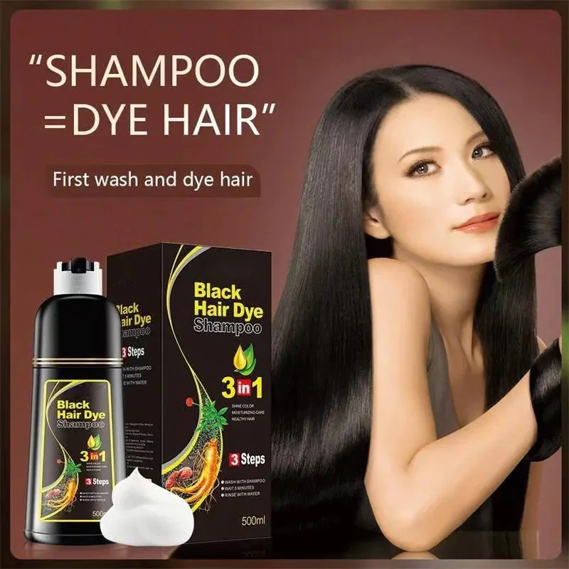 จัดส่งได้ทันที แชมพูปิดผมหงอก ปริมาณ 500 ml หยุดหงอก ไม่ต้องย้อมแค่สระ หงอกหายทันที ผมดำภายใน 10 นาที #แชมพูปิดผม