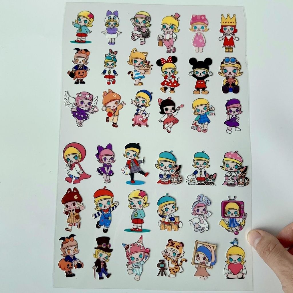 Pop Mart Molly Transfer Sticker diy คอมพิวเตอร์กันน้ําโทรศัพท์มือถือถ้วยน้ําสติ๊กเกอร์ตกแต่ง