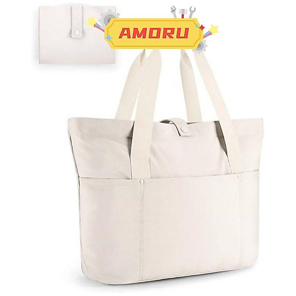AMOR12U7 Tote Bag, Casual ความจุขนาดใหญ่ Duffle Bag, อเนกประสงค์หลายกระเป๋า Top Handle กระเป๋าถือสํา