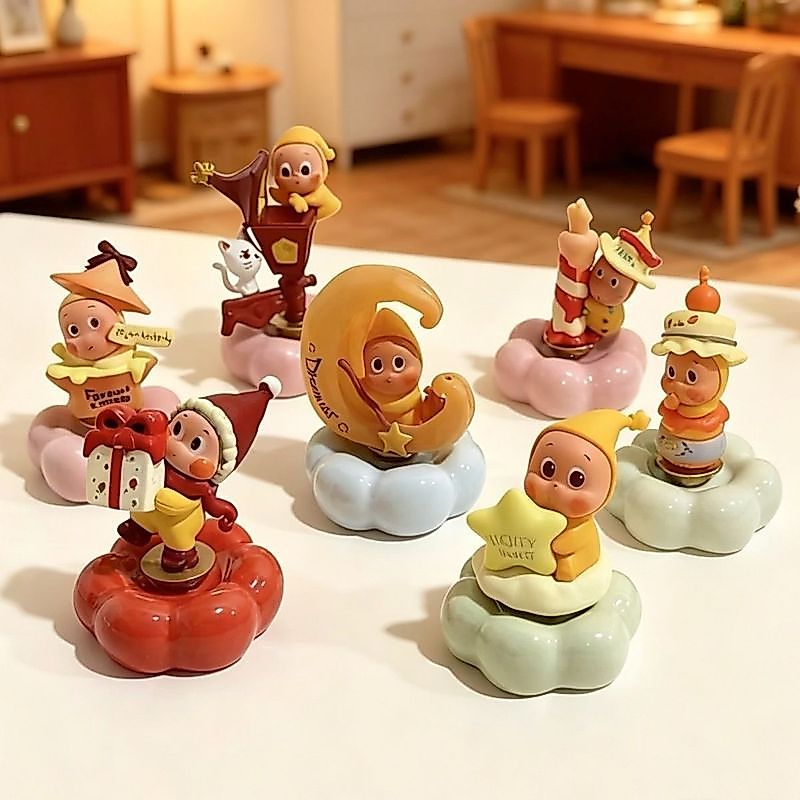 คนดาว Zhuanzhule เครื่องประดับเซรามิก Jingdezhen สไตล์เดียวกันน่ารักรถเดสก์ท็อป Decompression Rotat