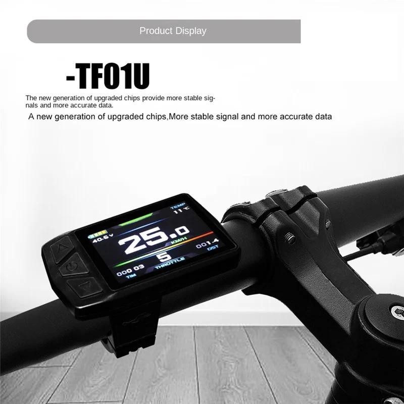 A72M-Ebike สําหรับ KT TF01U 24V 36V 48V อัจฉริยะที่มีสีสัน LCD เมตรกันน้ํา Joint ไฟฟ้าจักรยานเมตร