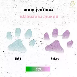 แทททูอุ้งเท้าแมว เปลี่ยนสีตามอุณหภูมิ 35°C 3แบบ ขนาด 8×6 ซม. สนุกไม่ซ้ำใคร ของเล่นน่ารัก tattoosticker