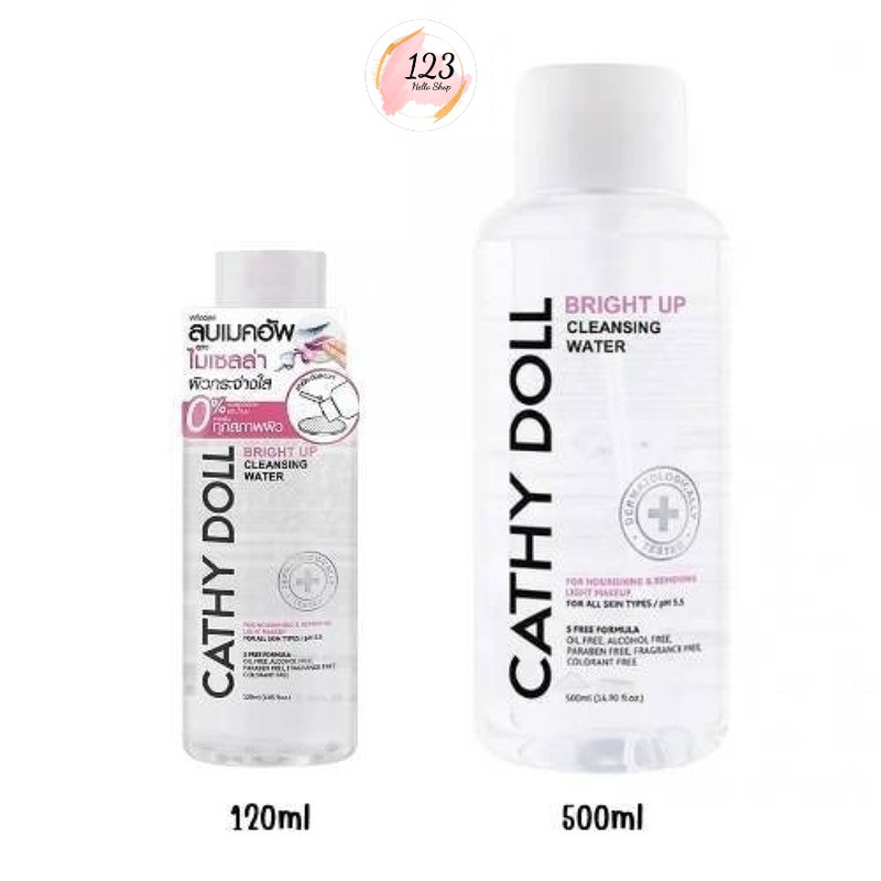 Cathy Doll Bright UP Cleansing Water 500ml. /120 ml ผลิตภัณฑ์เช็ดเครื่องสำอาง สูตรไมเซลล่า คลีนซิ่ง ✨