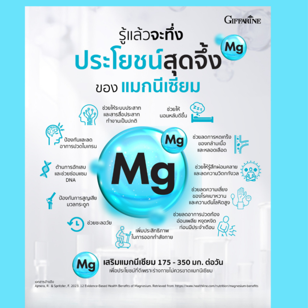 กิฟฟารีน ชุดคู่แก้ไมเกรน Co-Q10 Max + Magnesium บำรุงปลายประสาท ลดปวดหัว ตะคริว หลับสบาย ราคา ถูกที่สุด ดีลบีเคเค แกลเลอรีภาพที่ 5