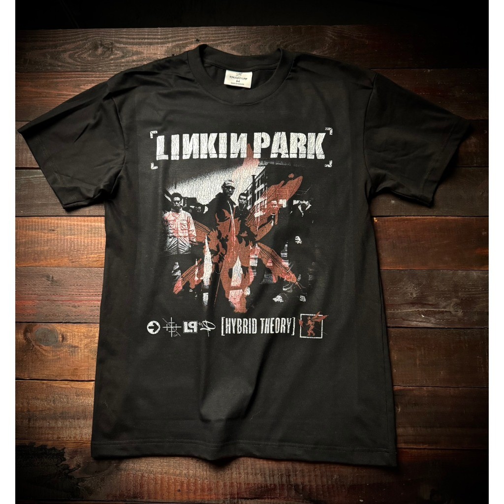 ((จัดส่ง 24 ชั่วโมง) Linkin Park Rocket Lab เสื้อยืดสีดําผ้าฝ้ายคุณภาพสูงอเมริกัน การพิมพ์สกรีนผ้าไห