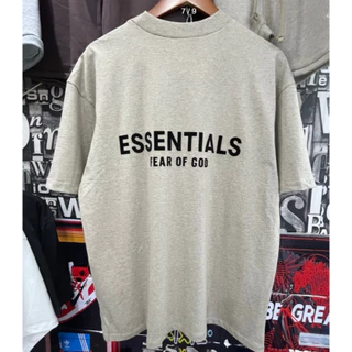 ใหม่ FEAR OF GOD FOG เสื้อยืด Double Thread ESSENTIALS กาวตัวอักษรสำหรับผู้ชายและผู้หญิงแขนสั้นหลวม