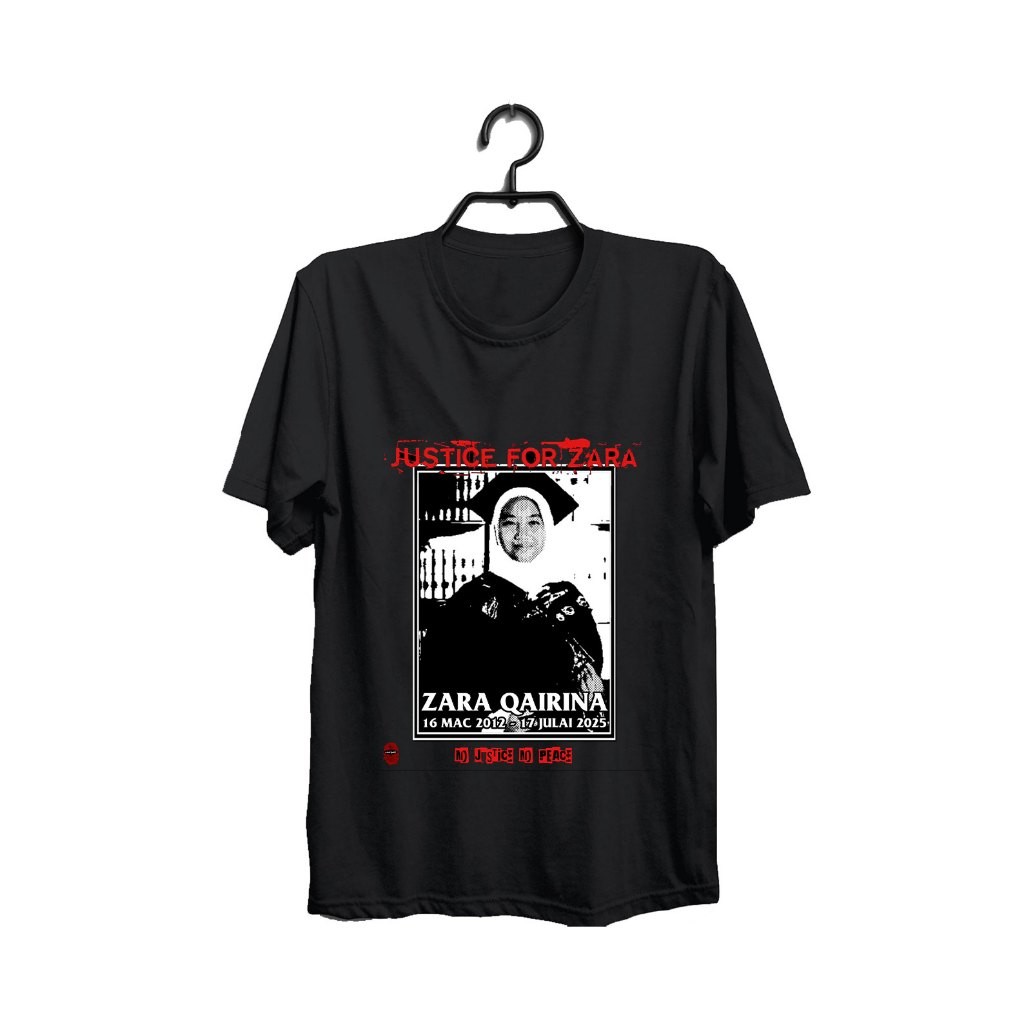 2025 justice สําหรับ Zara Qairina เสื้อผ้าเสื้อยืดแขนสั้น justice สําหรับ Zara-Zara Qairina Stop bul