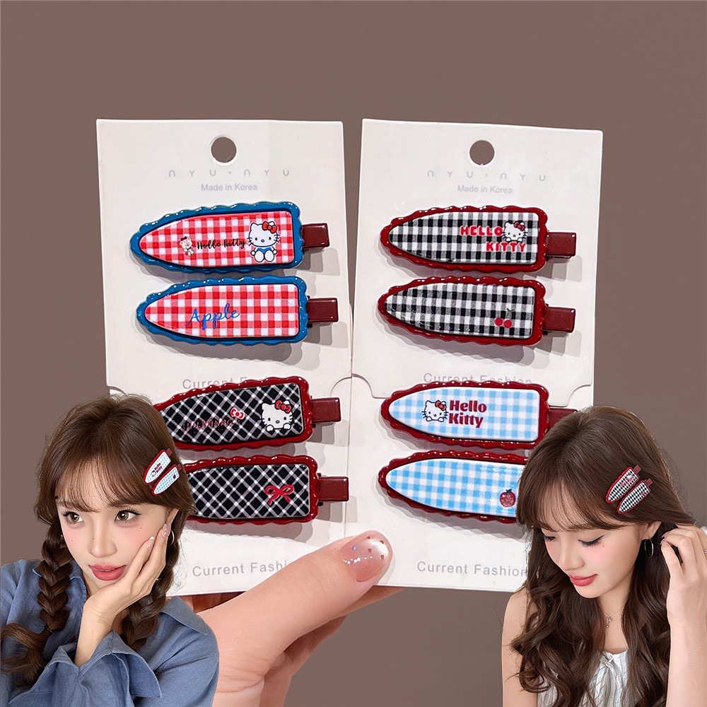 กิ๊บติดผมลายสก๊อตน่ารักสำหรับผู้หญิง สไตล์หวานๆ