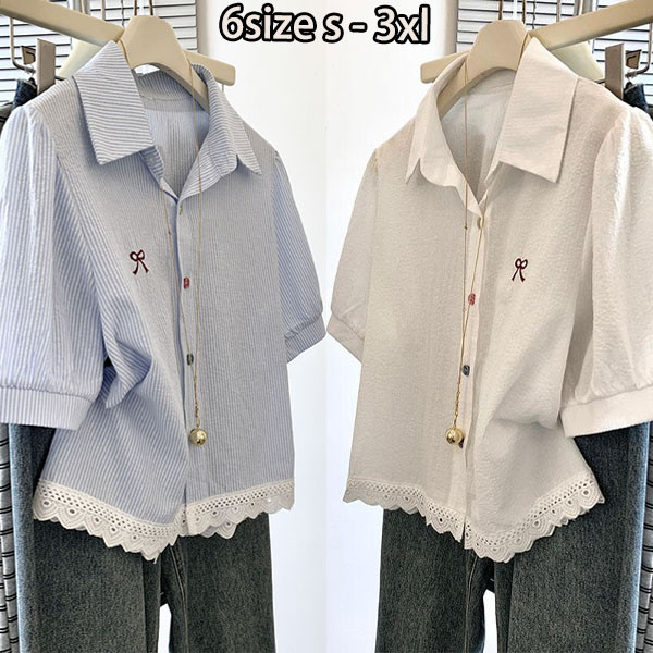 Chili#เสื้อเชิ้ตแขนสั้นสีขาวสำหรับผู้หญิง,สไตล์ลำลองฤดูร้อน,แขนหลวม,จับคู่กับท็อปส์ซู,แฟชั่น,เสื้อผ้าสตรีย้อนยุค#W635