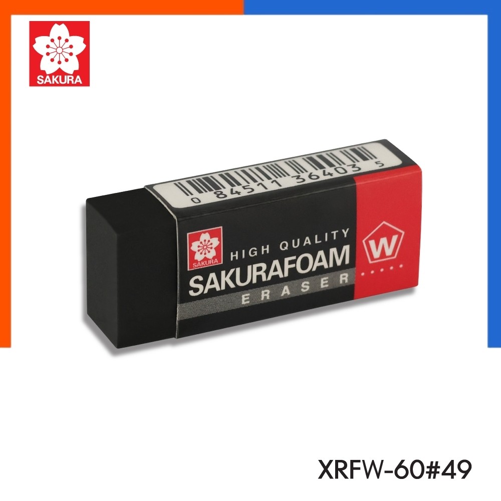 ยางลบ ยางลบโฟม สีดำ XRFW-60#49 [1 ก้อน] SAKURA ซากุระ ยางลบดินสอ Foam รุ่นใหม่ ลบสะอาด ยางลบโฟม ยางลบซากุระ US.Station