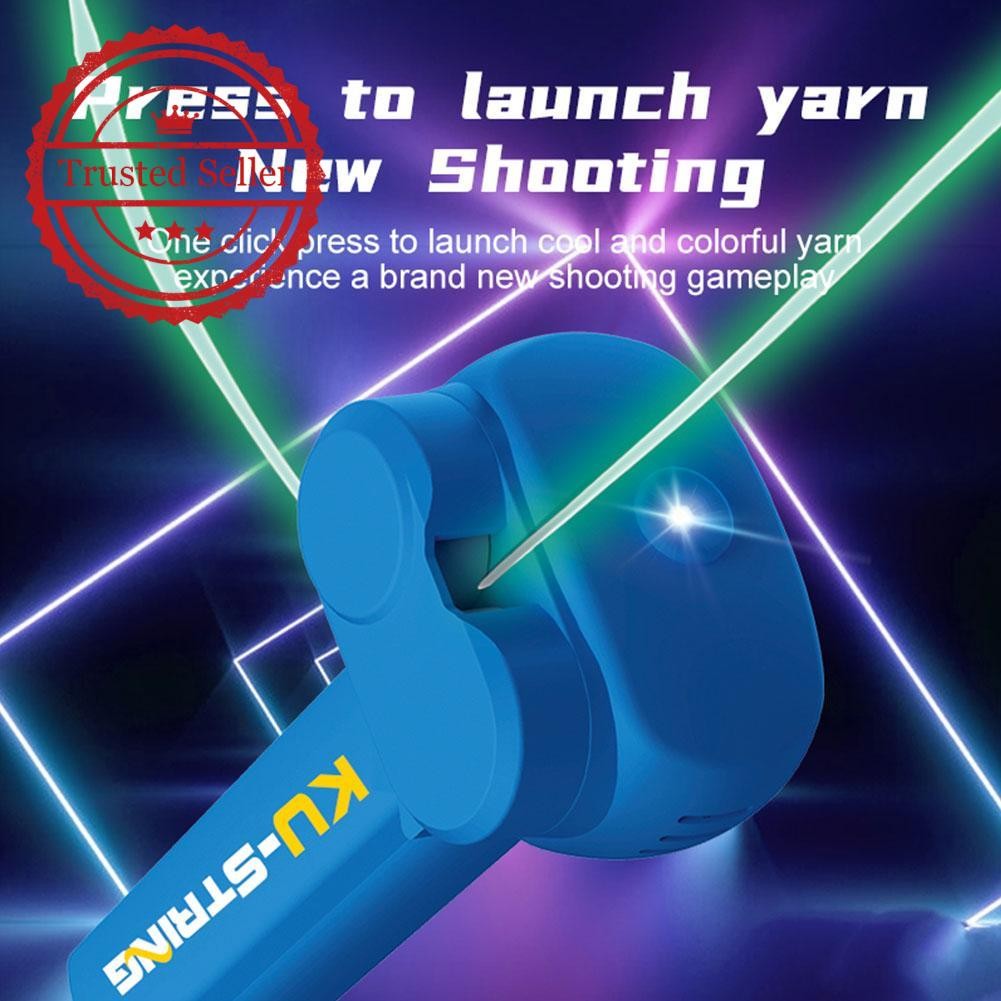 Glow-in-the-dark Rope Launcher สนุกของเล่นไฟฟ้า Decompression เชือกปรับได้เชือกมือถือ E2a3