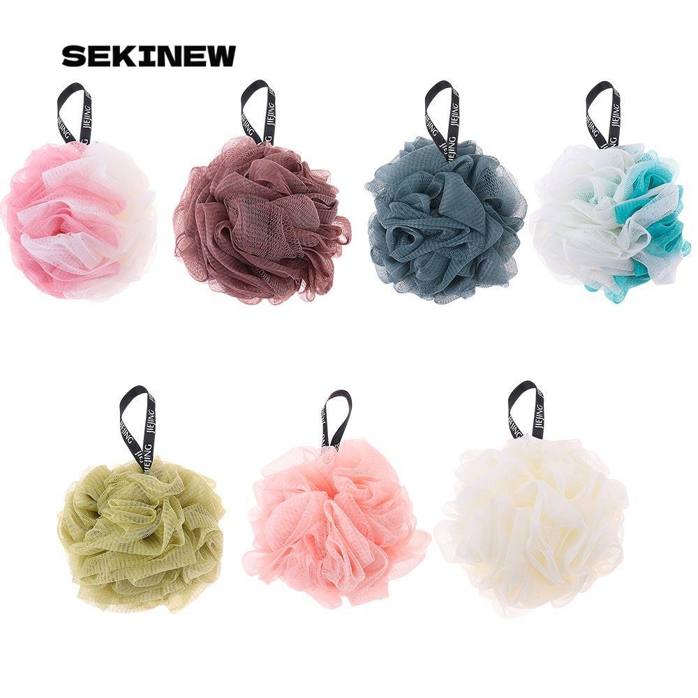 SEKINEW แปรงทําความสะอาดลูกบอลอาบน้ําบัฟเฟอร์ Body Exfoliate Wash Scrubbers พัฟแต่งหน้า