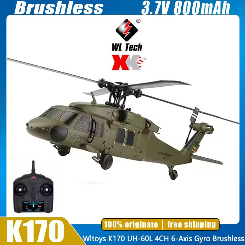 [NEW] Wltoys K170 Black Hawk Uh60l Rc Plane เฮลิคอปเตอร์ควบคุมระยะไกล Rc เฮลิคอปเตอร์จําลองเครื่องบิ