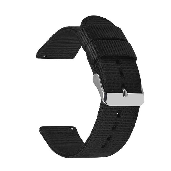 BEST NYLON MILITARY STRAP QUICK RELEASE WATCH STRAP 18mm 20mm 22mm 24mm - สีดํา, 24mm