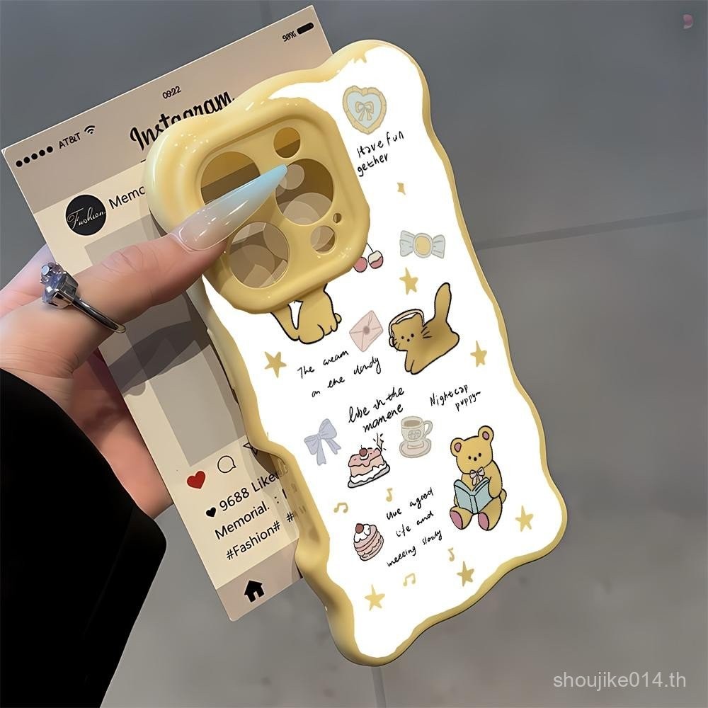 รูปแบบการ์ตูนหมีสําหรับiPhone 13 15 14 12 16 11 13PRO 14PRO 13PROMAX 16PROMAX 15PROMAX 15PLUS 14PLUS