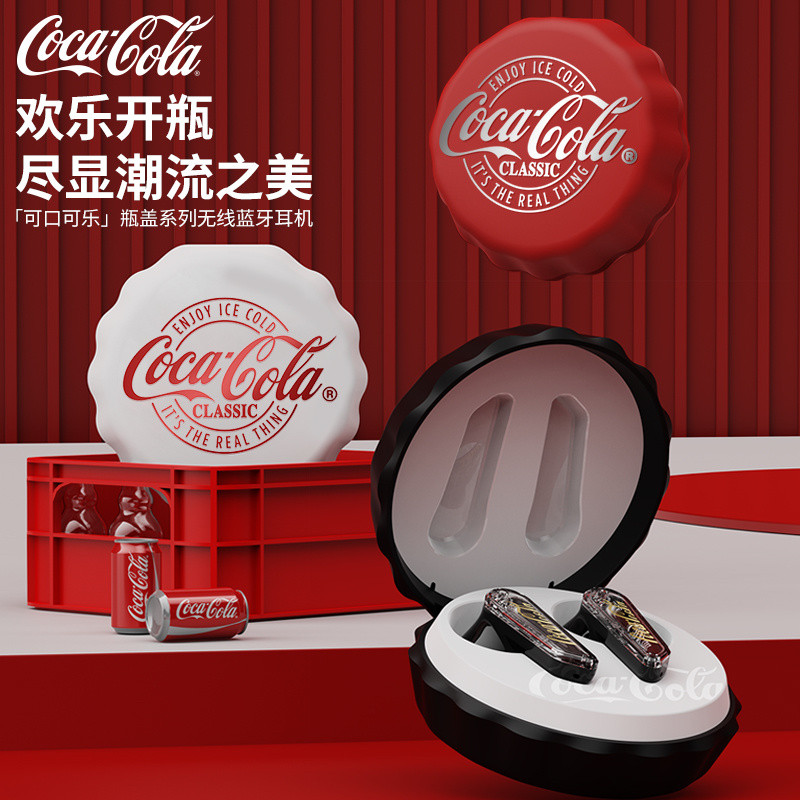 Coca-Cola Coca-Cola T13 การออกแบบฝาขวดชุดหูฟังบลูทูธกึ่งอินเอียร์กีฬาสบายนักเรียนหญิงชาย