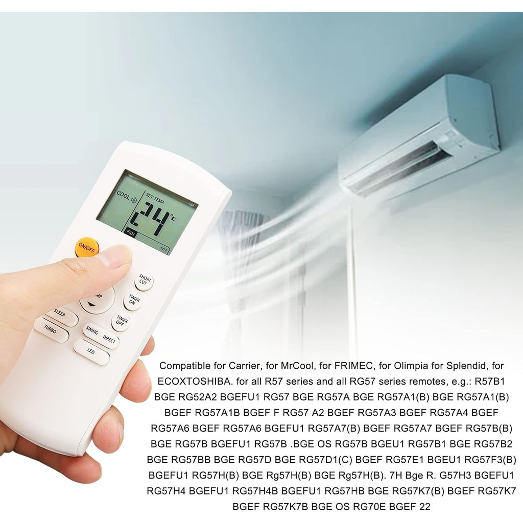 RG57B Air Conditioner รีโมทคอนโทรลสําหรับ RG57B1 RG57B2 RG57B RG57 RG57A RG57A6 BGEF RG57A7 BGEF RG5