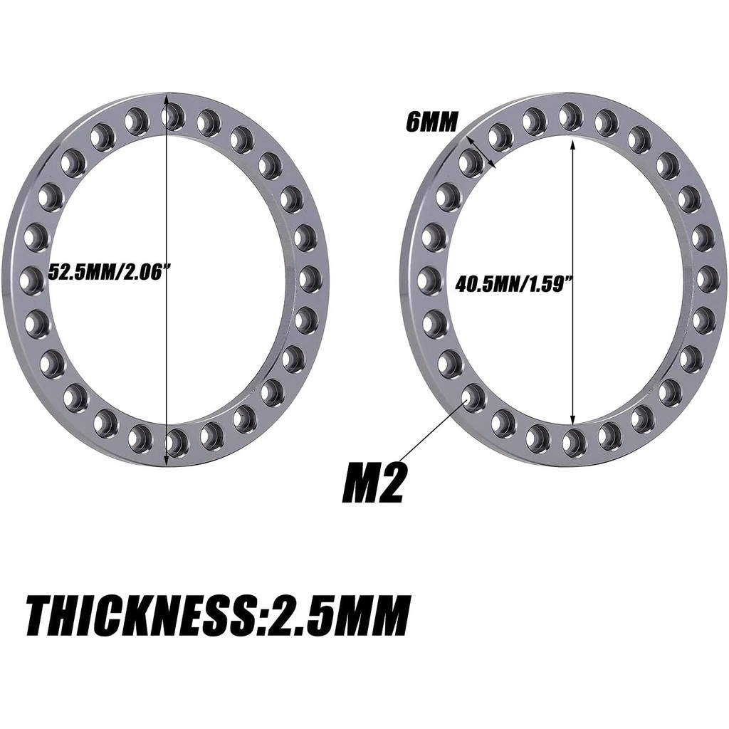 INJORA 1.9 Beadlock ล้อแหวน CNC Out Beadlock แหวนสําหรับ 1.9 ล้อ 1/10 RC Crawler Axial SCX10 AXI0300