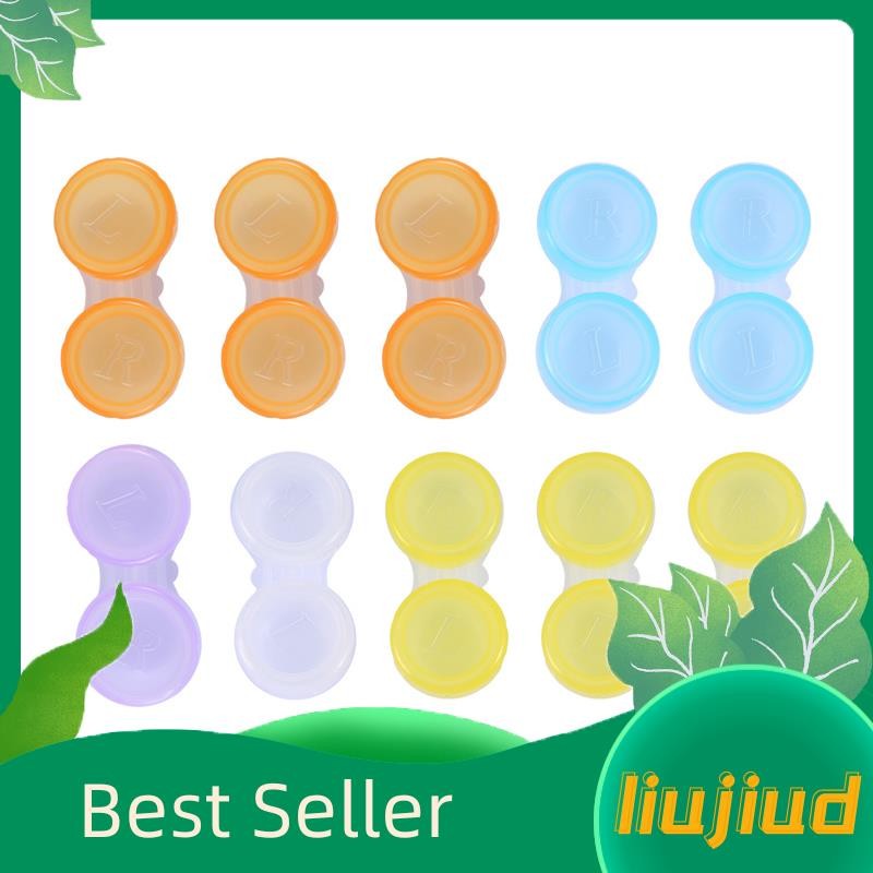 กล่องใส่คอนแทคเลนส์liujiud.th10 x - รหัสสี L และ R Soaking Storage Cases, สีสุ่ม (หลากสี)