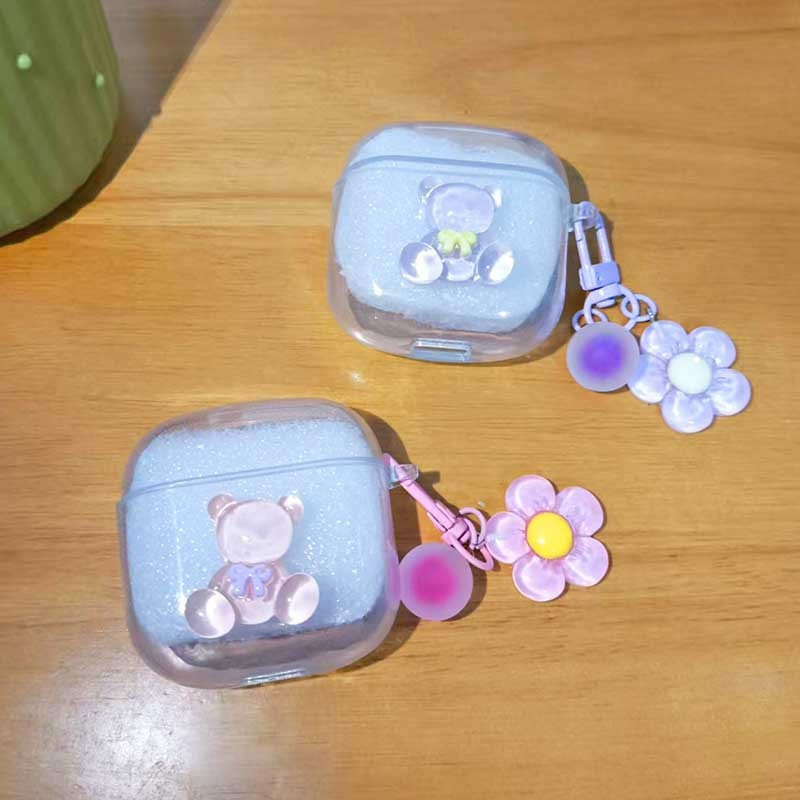 สำหรับ UGREEN HiTune H6pro S5 S3 H5 / T3 Pro / T6 T6s ดอกไม้น่ารักหมีการ์ตูนปกป้องกัน Lanyard