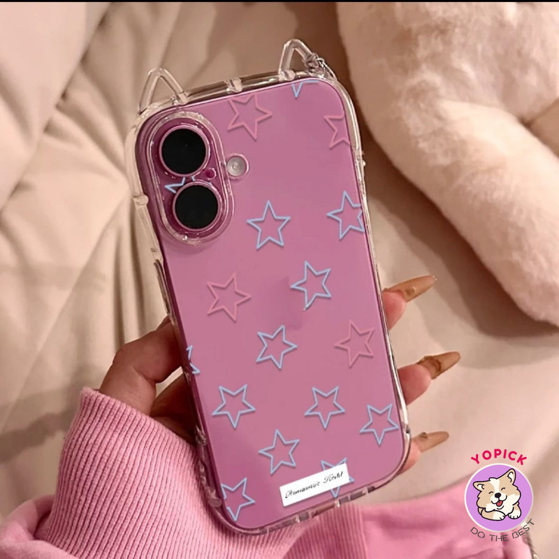 เหมาะสําหรับเคสโทรศัพท์ iPhone16 Colored Stars ใหม่ iPhone 151413 12 11pro หูแมว xsmax ซิลิโคน xs/xr ผู้หญิง 78 โปร่งใส TED - รูปที่ 6