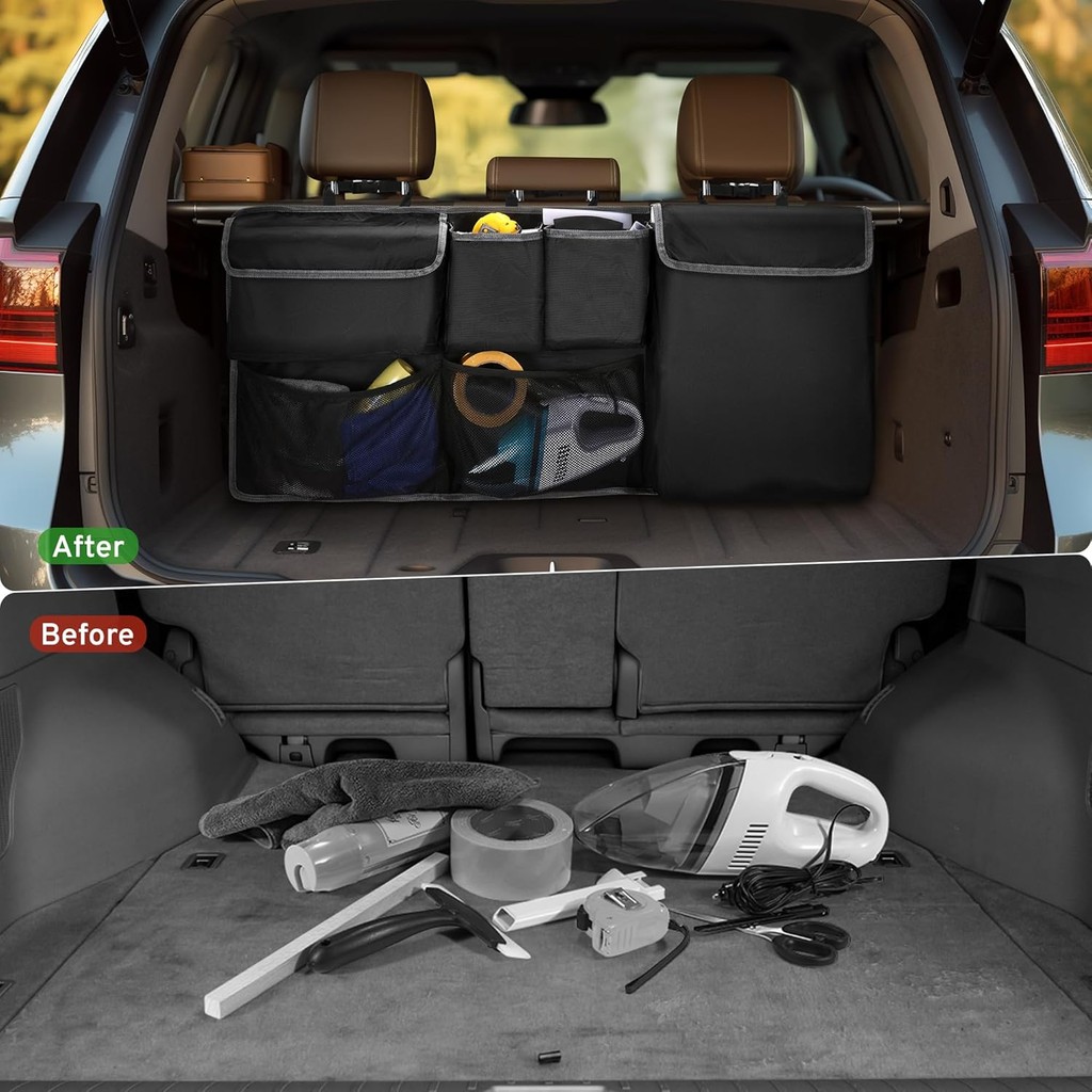 XHRING รถ Trunk Organizer เบาะหลังแขวนกระเป๋าสําหรับ Toyota Rav4 4Runner Sienna Highlander Corolla C