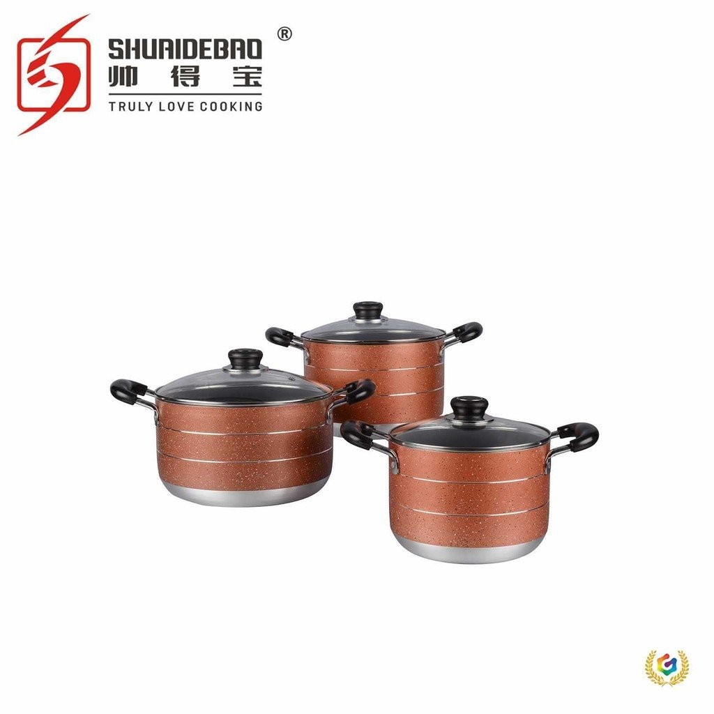 ผู้ผลิตหล่อ Cross-Border High Tube Non-Stick หม้อซุปชุดกระทะทอดหม้ออลูมิเนียมชุดขายส่งหม้อหม้อเครื่อ