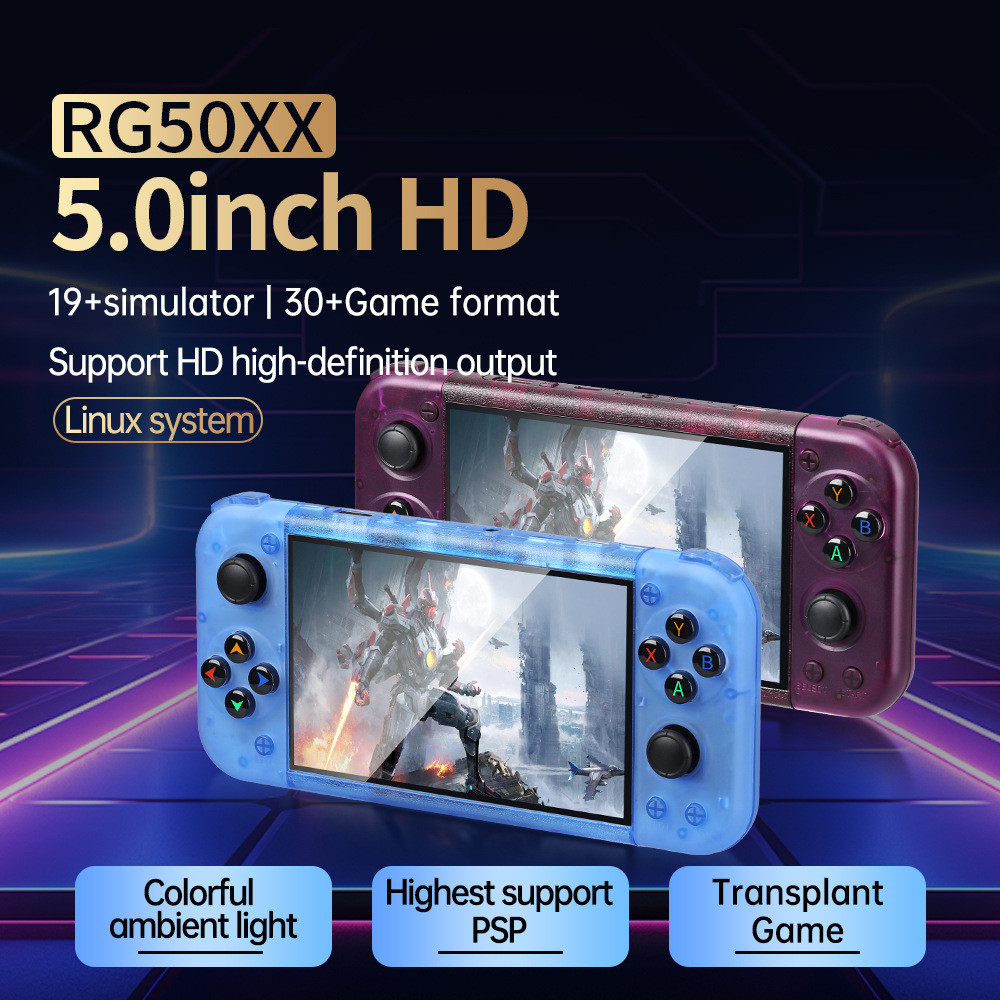 Retro รุ่นแนวนอนมือถือ RG50XX แบบพกพา GBC อาเขต GBA คู่เปิดเครื่อง PSP เกมคอนโซล LINUX ระบบ