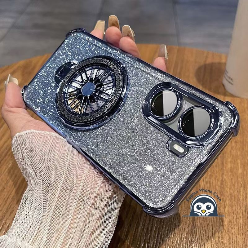 Luxury Glitter Gyroscope Bracket เคสโทรศัพท์สําหรับ Google Pixel 10 9 8 7 Pro XL 9A 8A 7A GooglePixe