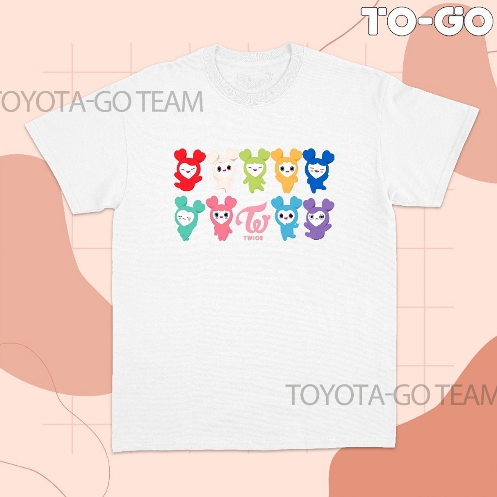 TWICE - OT9 Lovely Graphic Kpop Shirt สําหรับผู้ชายและผู้หญิงเสื้อยืด Unisex