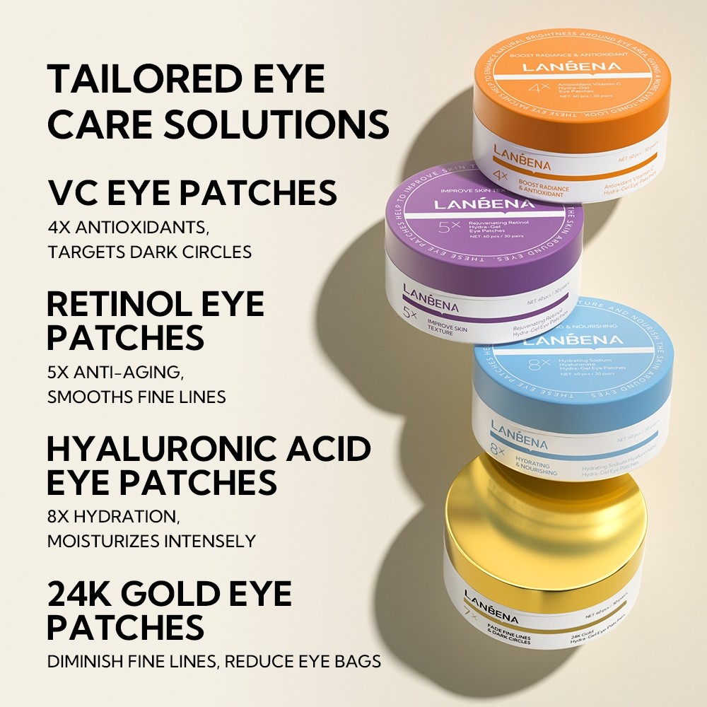 LANBENA Eye Mask Patch Series ให้ความชุ่มชื้น, บํารุง, Lightening Dark Circles Eye Care 60 ชิ้น