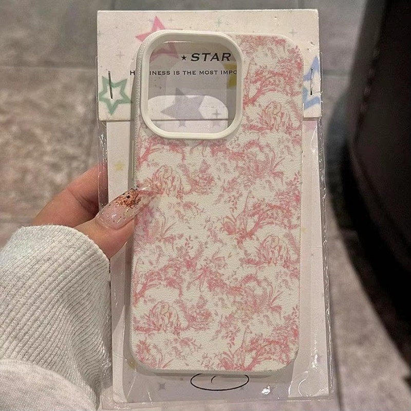 SAMSUNG สําหรับSamsung S25 Ultra S24 S23 FE S23 S22 S21 Plus A15 A54 A35 A52 A16 A55 A34 ดอกไม้สีชมพูLicheรูปแบบกันกระแทกซิลิโคนนุ่ม