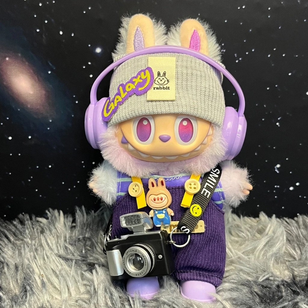 ชุดเอี๊ยมสีม่วง labu เสื้อผ้าเด็ก labubu เสื้อผ้า 15 ซม. 123th Generation ไม่มีตุ๊กตา#WW0911#