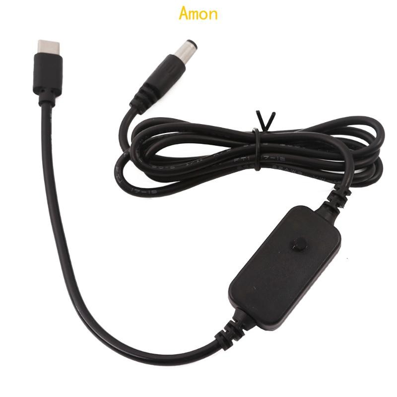 Amon Universal USB C ถึง 5 5x2 1 มม. 5V 9V 12V 12V 20V สายจ่ายไฟแบบปรับได้