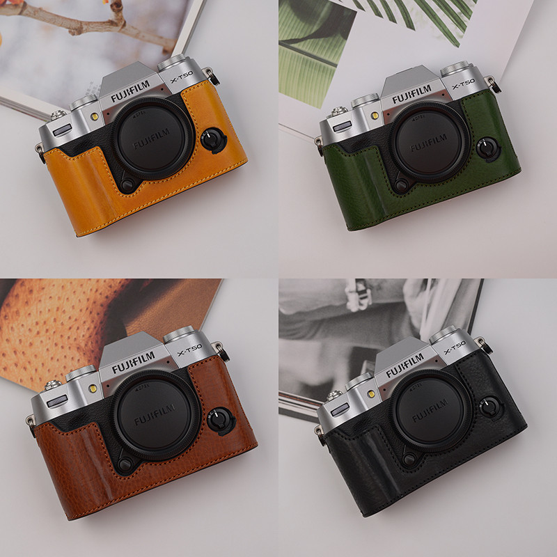 Hand Made Fuji xt50 Protective Case XT30 Leather Case Camera Bag Genuine Leather Half Case Protectiv