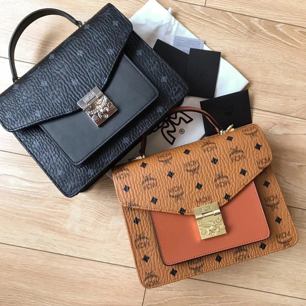 MCM Flap Bag กระเป๋าโซ่สำหรับผู้หญิง แบบถือหรือสะพายข้าง IUE8