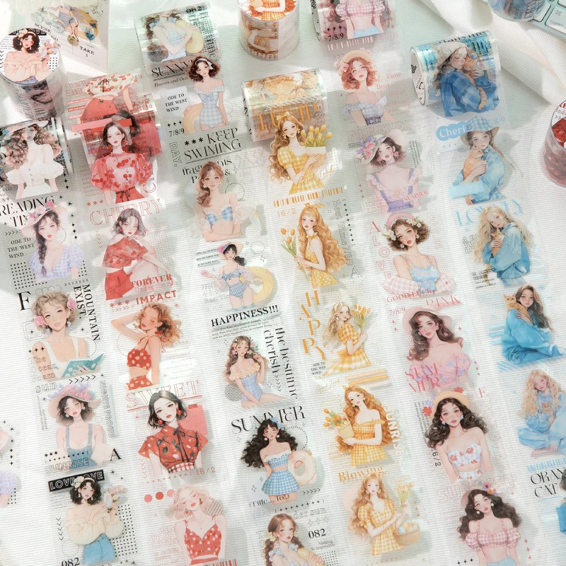 Journal GO 5x200 ซม.ตกแต่งเทปกาวสติกเกอร์ Freeze ฤดูร้อนสาวกระดาษกาวเทป Scrapbooking DIY Journal กรอบรูป Decals