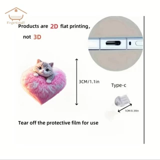FIN อะคริลิคโทรศัพท์ปลั๊กฝุ่นจี้ 2D จี้แบนเหมาะสําหรับ /Type-C Universal โทรศัพท์อุปกรณ์เสริม TH