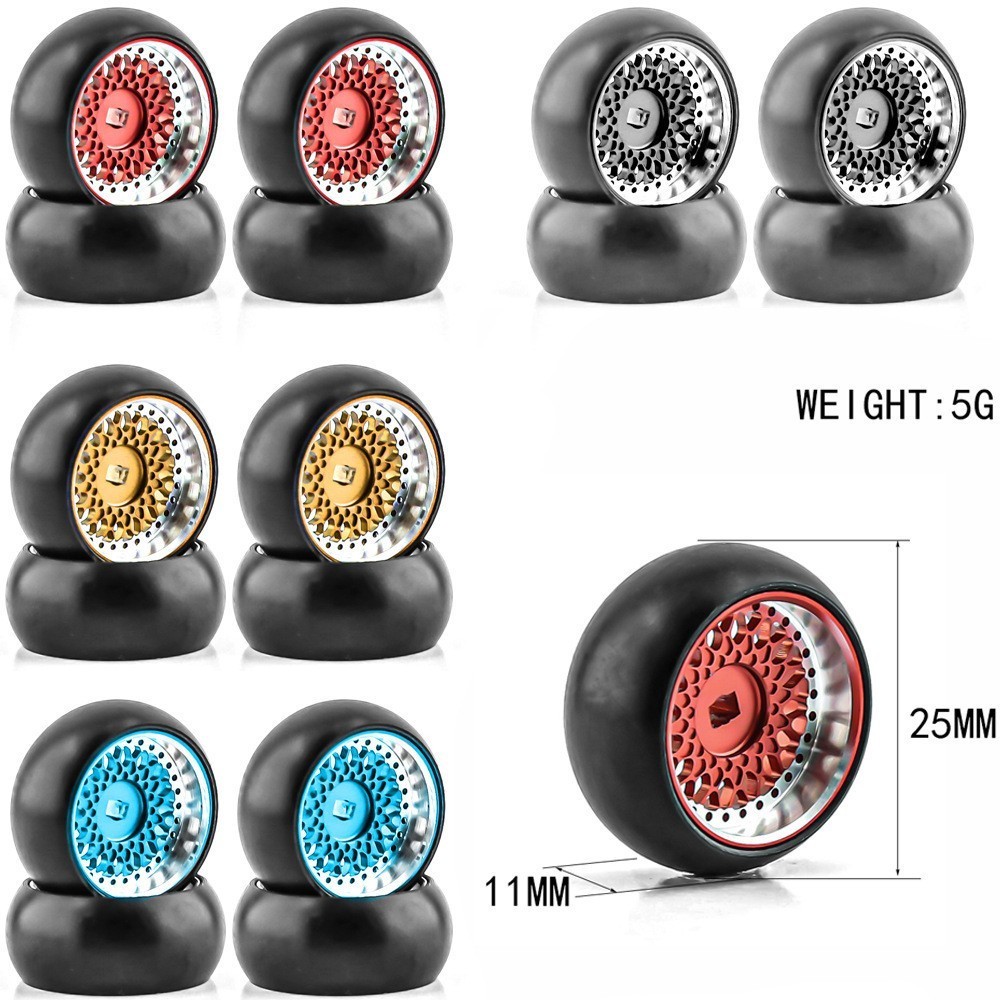 1/28 WLtoys K989/K969/P939/MINI-Q Metal Drift Wheel Set A - Slick Tyre Wheel rim