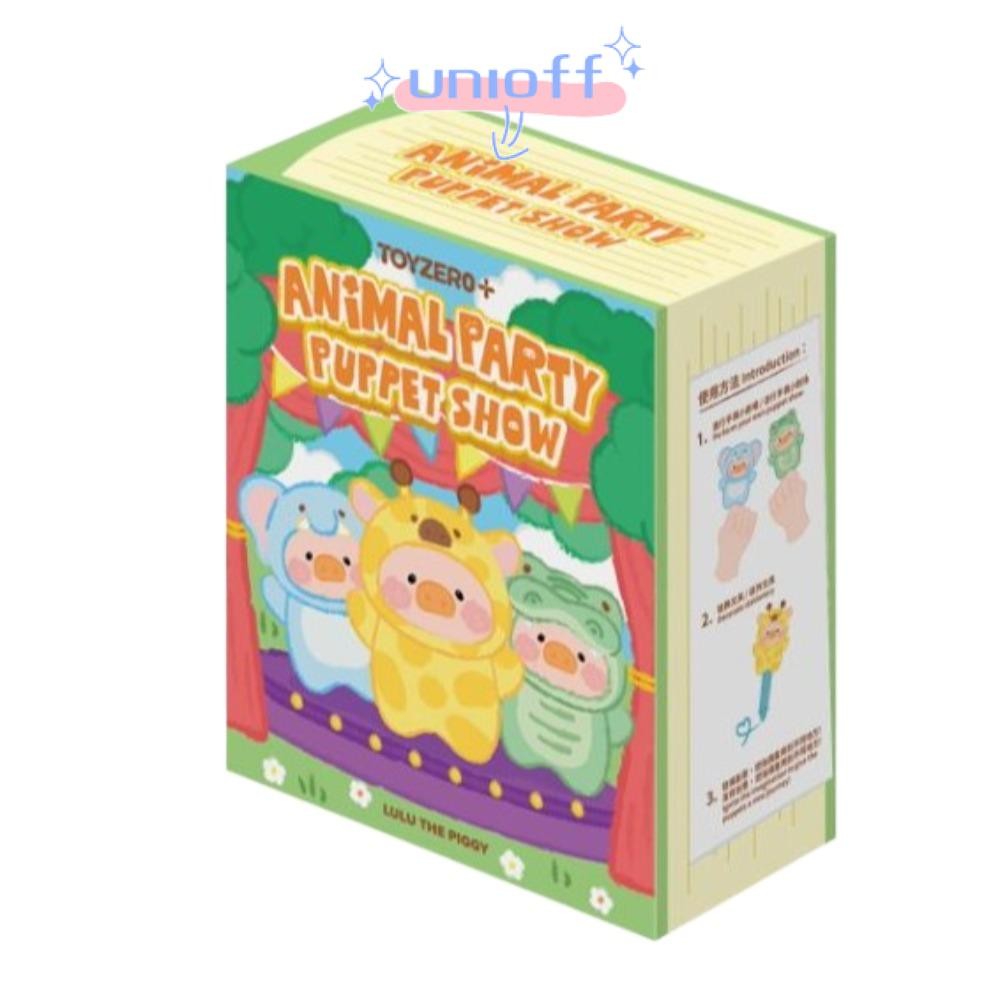 UNIOFF Lulu Piggy Finger Puppet Box, Box Animal Party Forest Theater Lulu Piggy Plush Box, การ์ตูนตุ