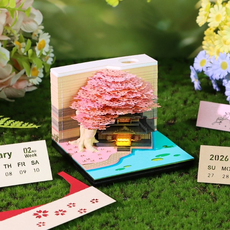 Top Twenty six Weekly Tear Away Pad Highlighting Delicate 3D Blossomy Art และกระดาษพิเศษถาวร